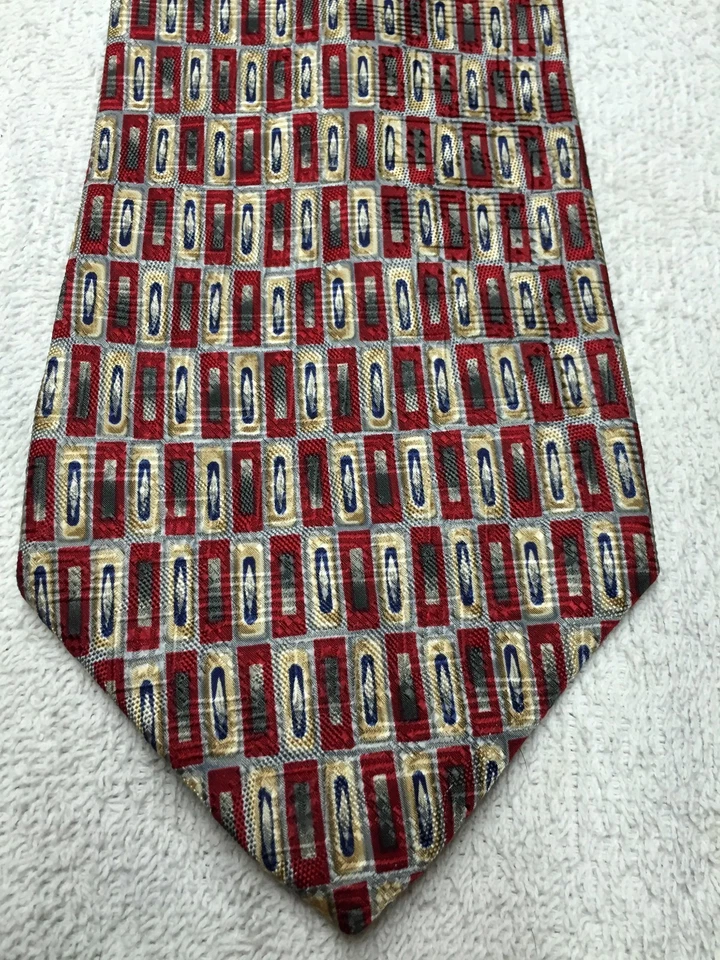 CORBATA ROUNDTREE & YORKE HOMBRE BORGOÑA CON ORO 4 X 61 Foto 1 de 4