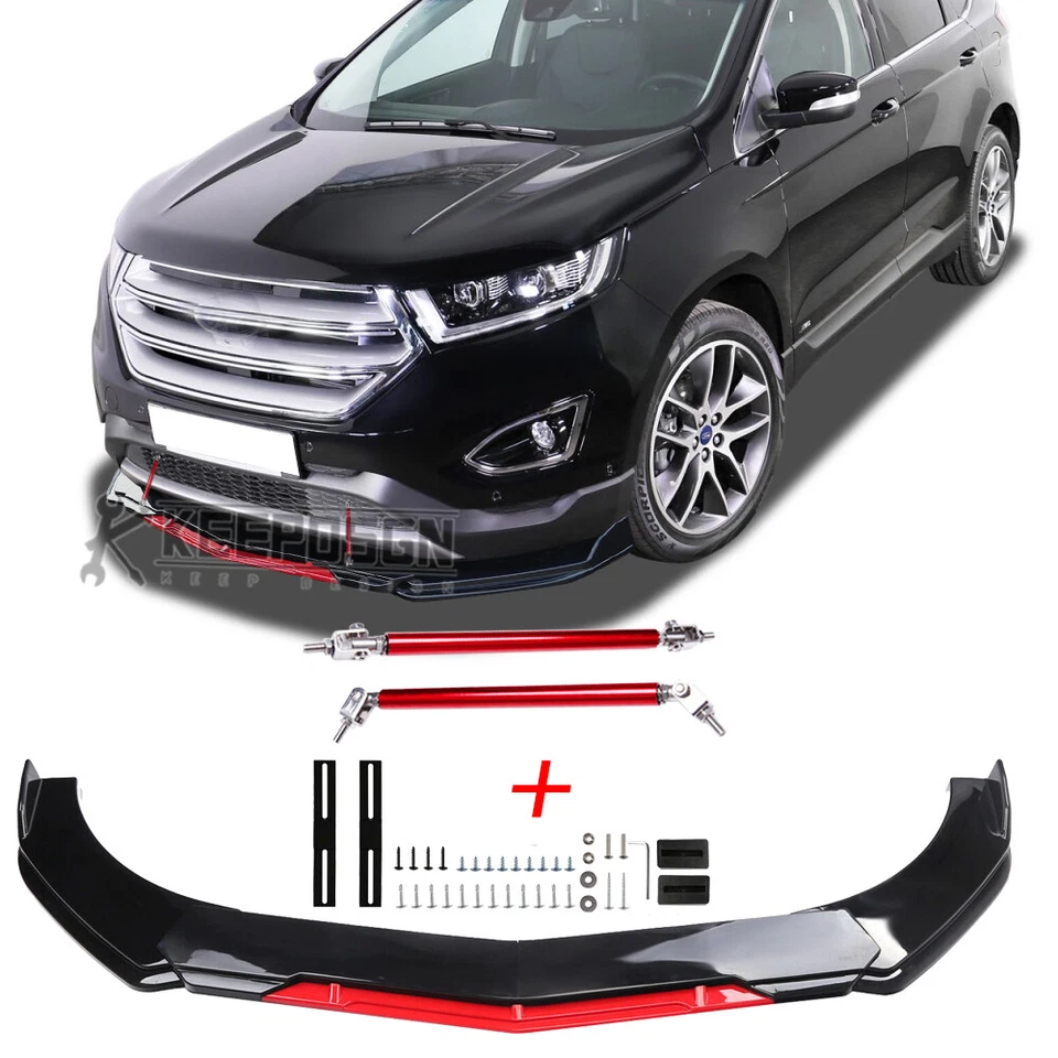 Parachoques delantero divisor de labios accesorios varillas de puntal brillantes para Ford Edge Sport st Foto 1 de 4