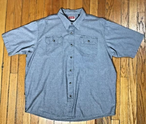 Wrangler Men's XL Shirt Button Up Short Sleeve Blue-ish Gray Denim Style #256 - Picture 1 of 7