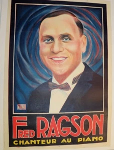 AFFICHE 1900 Fred RAGSON CHANTEUR PIANO NICOLITCH FRAGSON CABARET MUSIC HALL - Imagen 1 de 4
