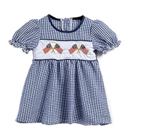 Boutique Embroidery Independence Day Dress 4/5T - Picture 1 of 3