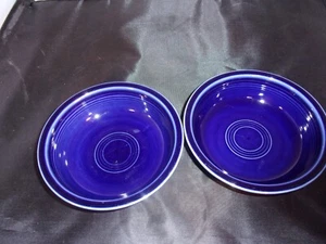 Juego de 2 cuencos redondos de cereales para sopa de verduras azul cobalto Homer Laughlin Fiesta Ware - Imagen 1 de 4