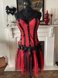 Hot Topic Corset XL and TuTu One Size set Red & Black - Picture 1 of 10