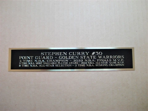 Stephen Curry Warriors Nameplate For A Signed Basketball Jersey Or Photo 1.5 X 6 Cover