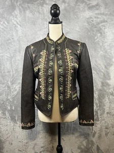 DOUBLE D RANCH Edelweiss Embroidered Leather Jacket Size XS - Picture 1 of 11