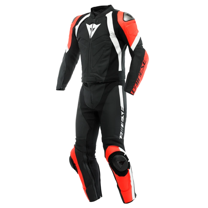 Dainese Avro 4 2tlg. Lederkombi black-matt/fluo-red/white Gr. 56 Lagerräumung