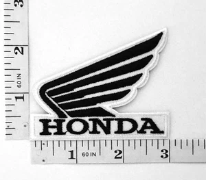 Embroidered Patch - Black & White - Motorcycles - Racing - Honda - NEW - Iron-on - Picture 1 of 1