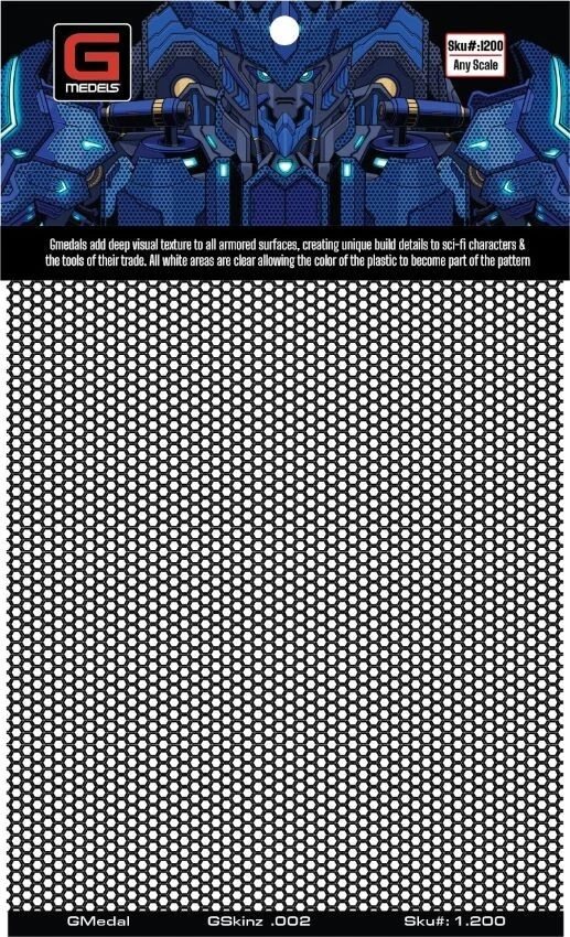 All Scales: GMedels GSkinz Woven Textured Armor Clear/Black Decal Gundam 1200 - Image 1 of 1