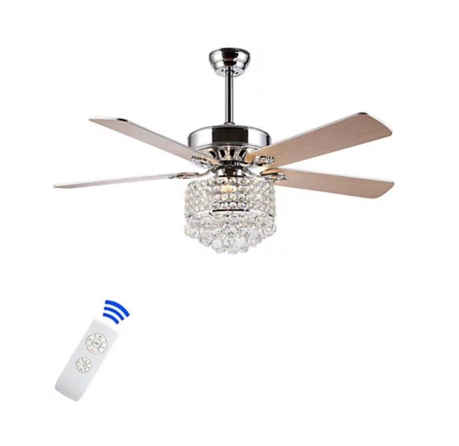 Safavieh Pramton 52" CEILING LIGHT FAN w/ Remote $375 on QVC Maple / Silver NEW - Image 1 of 4