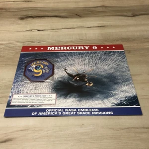 Vintage Official NASA Emblem Patch MERCURY 9 With Mission Data Card - Picture 1 of 3