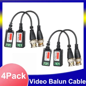 4 Pcs CCTV Camera Passive Video Balun BNC Connector Coaxial Cable Adapter USA - Imagen 1 de 11