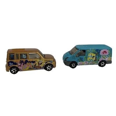MATCHBOX POP CULTURE SPONGEBOB SQUAREPANTS FORD TRANSIT VAN 2007 & SCION 2004 - Image 1 of 4