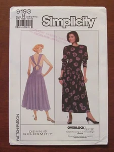 SIMPLICITY PATTERN - 9193 LADIES DRESS SHAPED LOW WAIST HALTER STRAP 10-14 UNCUT - Picture 1 of 2