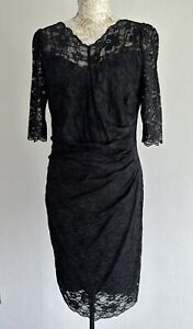Jolie Moi Black Lace Bodycon Dress Size 12