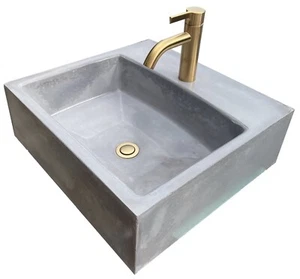 Cast stone grey wall mount bathroom vanity sink - Picture 1 of 1