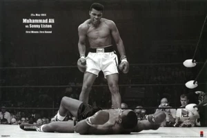 PÓSTER DE LUCHA DE BOXEO MUHAMMAD ALI VS SONNY LISTON - GRANDE 24" X 36" - NUEVO - Imagen 1 de 1