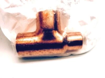 Nibco 3/4" x 1/2" x 3/4" Wrot CBCTFDF Copper Tee (Cleaned for Oxygen) - Image 1 of 4