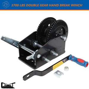 3700 LBS TAIWAN MADE PROFESSIONAL HAND WINCH HAND BREAK DOUBLE GEAR 10017 - Picture 1 of 7