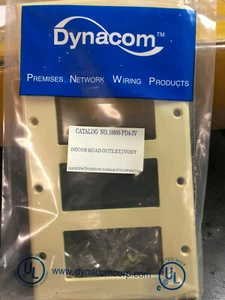 DYNACOM DECORE QUAD OUTLET 4-GANG, 10600-PD4-IV, (BOX OF 5) - Picture 1 of 6