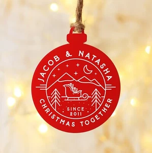 Personalisierte Christbaumschmuck-Kugel Weihnachten zusammen Paare neues Zuhause - Bild 1 von 10
