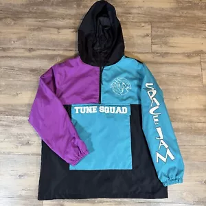 Space Jam Jacket Men Large Purple/ Teal Colorblock Tune Squad Windbreaker Hoodie - Picture 1 of 10
