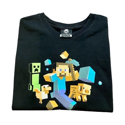 Camiseta Minecraft Adventure Azul Mojang Jinx Juvenil XL XLARGE Negra Foto 1 de 4