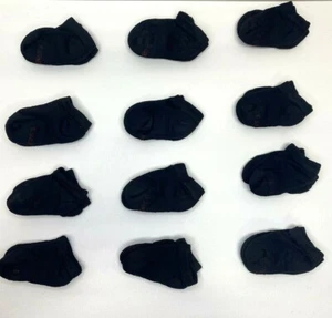 Hanes Boys' Small 4.5-8.5 EZ Sort Comfort Toe Seam No Show Socks Black-12 Pack - Picture 1 of 7