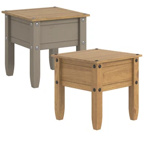 Solid Wood Side Table 2 Colours Living Room Furniture Wax Finish Mexican Style - Picture 1 of 16