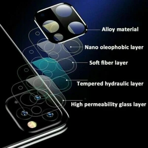 Pour iPhone verre trempé couverture complète objectif appareil photo film de protection d'écran - Photo 1/26