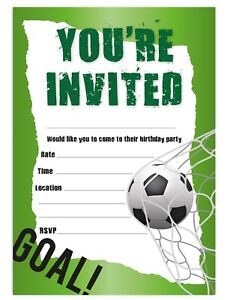 FOOTBALL BOYS BIRTHDAY PARTY INVITATIONS INVITES CHILDREN KIDS UNISEX