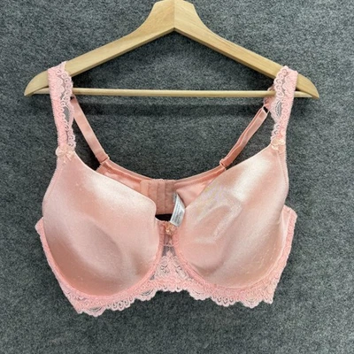 Sujetador Bralette Delicado Mujer 40DD Rosa Encaje Opaco Con Aros Push Up Nylon Foto 1 de 4