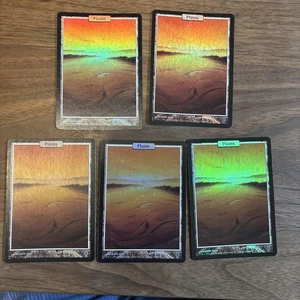 MTG Plain Unh Unhinged Foil Set Of 5 - Picture 1 of 2