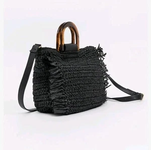 Pia Rossini Alexia Tasche schwarz Strandtasche StrohbagIn Handtasche NEU - Bild 1 von 18