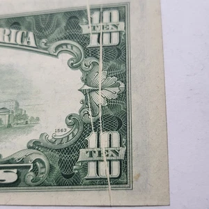 1950 A Federal Reserve $10 Note ~ Paper Crease Gutter Fold ERROR ~ Choice Unc~🔥 - Picture 1 of 7