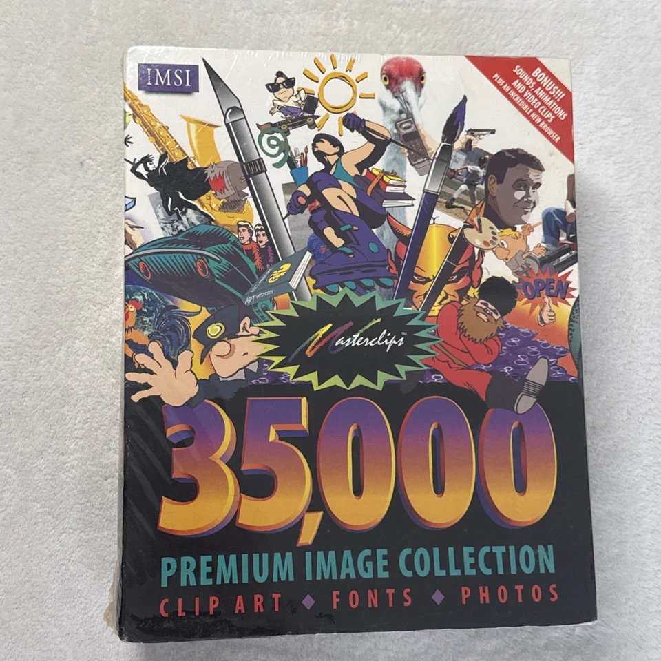 PC Masterclips 35000 Images Collection Software- 2 CDs +CATALOG 1996 Sealed - Image 1 of 3
