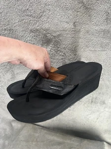 Sandalias de cuña Coach para mujer talla 8 1/2 de diseñador con logotipo, Juliet negras - Imagen 1 de 9