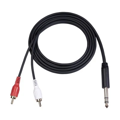 6.35 mm to 2RCA Cable Splitter Cable RCA Cable - Image 1 of 4
