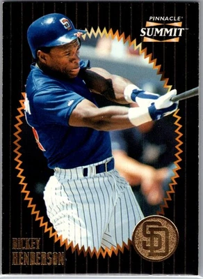 RICKEY HENDERSON 1996 PINNACLE SUMMIT #66 SILVER FOIL  MINT FROM OLD INVENTORY - Image 1 of 2