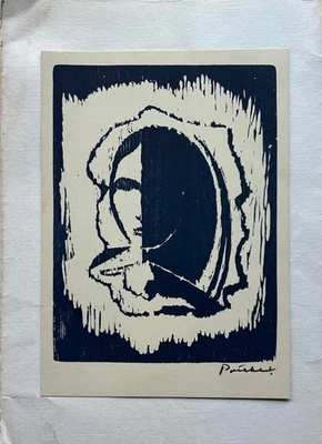 Holzschnitt 20. Jahrhundert Kopf einer Frau 25 x 18,8 cm - Bild 1 von 4