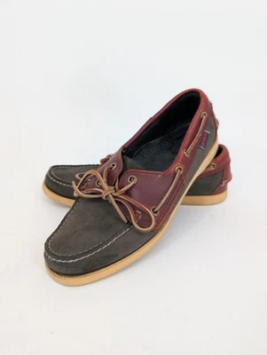 Sebago Docksides Mens 8.5 N Brown Green Leather Casual Boat Shoes Pre Owned - Image 1 of 4