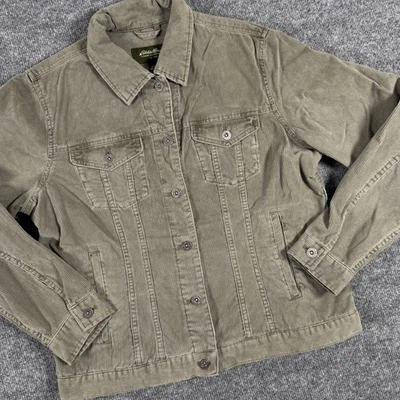 Chaqueta Eddie Bauer Grande Pana Abotonada Clásica Camionero Ropa de Trabajo Informal Foto 1 de 4