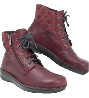 Naot Mujer Talla 5 US/36 Castera Botas Cuero Berenjena/Rojo Foto 1 de 4