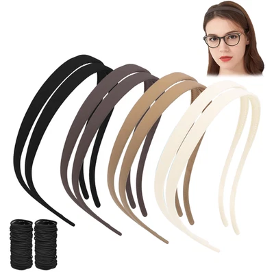 8 piezas diademas flexibles sin presión para usuarios de gafas + 20 piezas bandas de goma negras Foto 1 de 4