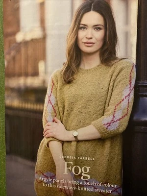 Knitting pattern SWEATER (Argyle panels add colour to sideways-knitted design) - Image 1 of 4