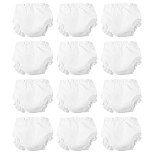 12 Pcs Doll Diapers for Inch Dolls Baby Pants Clothes White Newborn Travel - Picture 1 of 12