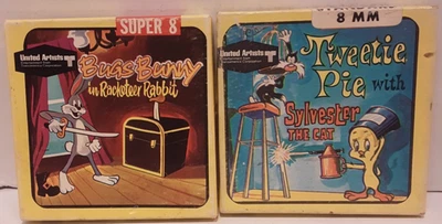 TWEETiE PiE & SYLVESTER THE CAT 8mm + BUGS BUNNY SUPER 8 MOViE RACKETEER RABBiT Foto 1 de 4
