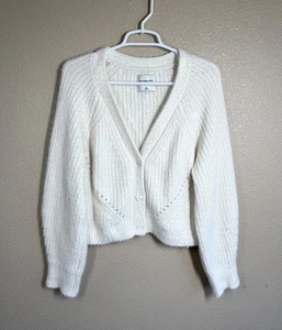 Abercrombie & Fitch weicher Pullover Strick creme Cardigan Knopfleiste Gr. Medium - Bild 1 von 4
