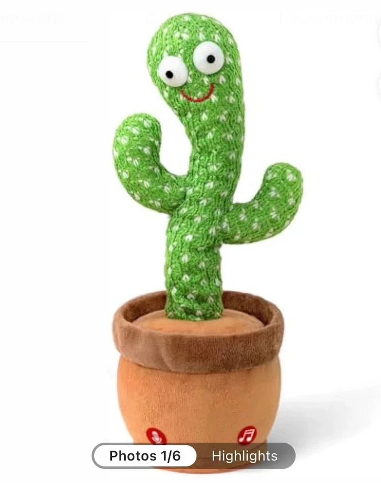 Juguete de imitación de cactus parlantes, juguete de imitación de cactus soleados para hablar y repetir para cantar 120 Foto 1 de 3
