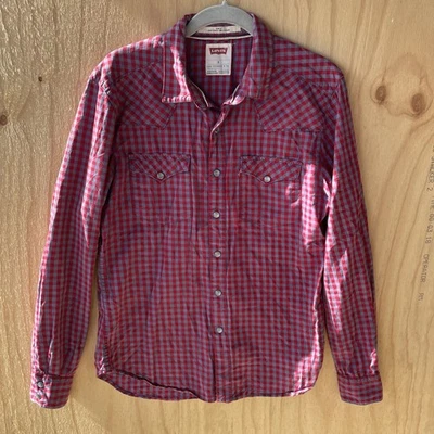 Levis Shirt Small Slim Fit Pearl Snap Plaid - image 1 of 4