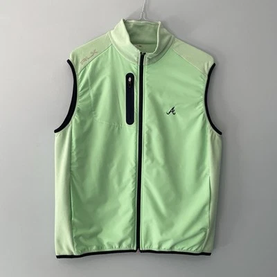 RLX RALPH LAUREN 男式全拉链亚特兰大勇士背心,尺寸 L — 第 1/4 张图片